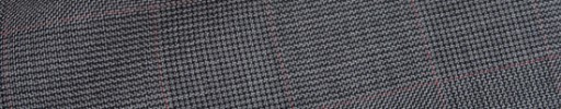 【Hre_9w02】ミディアムグレー6.5×5.5cmグレンチェック+薄赤ペーン