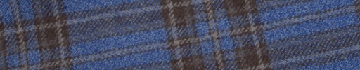 【W.b_9w18】ライトブルー+7×6.5cmブラウンチェック