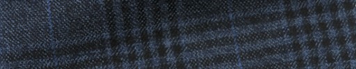 【Hf_2w031】ダークブルー黒７．５×５．５ｃｍチェック＋ブルーペーン